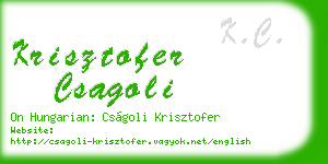 krisztofer csagoli business card